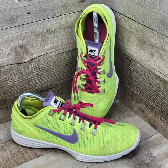 Women's Nike Lunar Hyper Workout Yellow Purple Pink Running Training Shoe 9.5