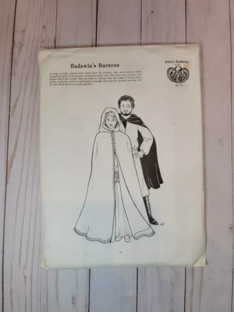 Atria's Fashions 1987 Vintage Pattern No 31 Long Circular Mantle w/ Hood Costume