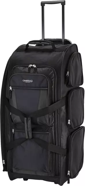 Xpedition 30 Inch Multi-Pocket Upright Rolling Duffel Bag, Black,