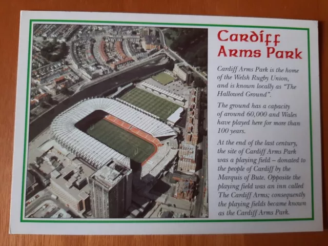 Cardiff Arms Park Stadium Cartolina Stadio Postcard Stadion AK Carte stade