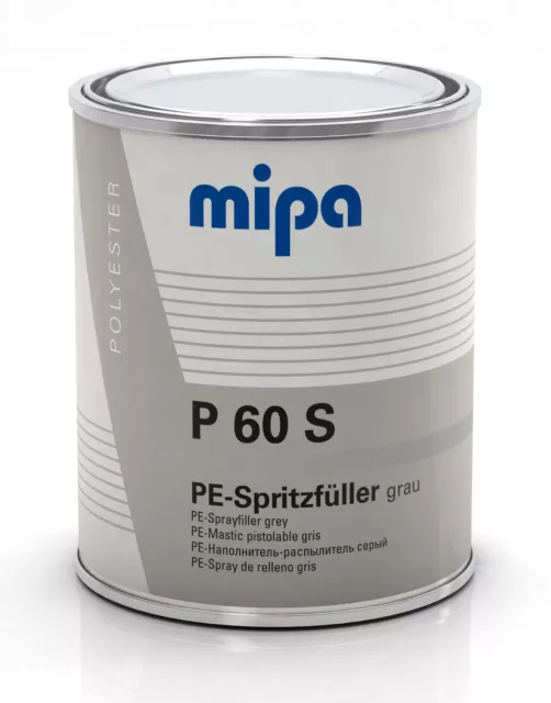Mipa P 60 S Spritzfüller Füllspachtel 1Kg incl. Härter PS grau styrolreduziert