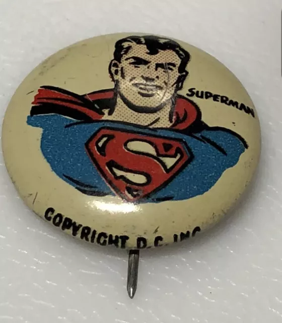 1940s Kellogg’s Pep Superman DC Comic Superhero Hero Cereal Button Pin Pinback