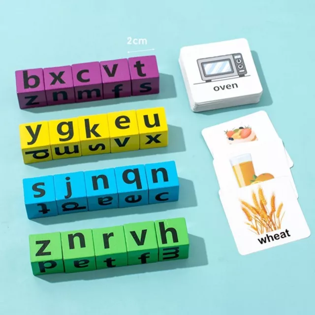 English Card Alphabet Learning Toys Letter Spelling Block  Early Educational