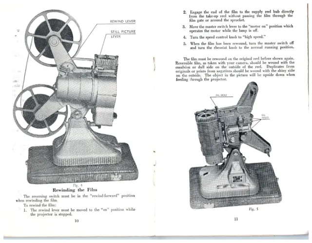 Keystone Projector 8 mm Model K-109 Manual Keystone Camera Company Film Reel