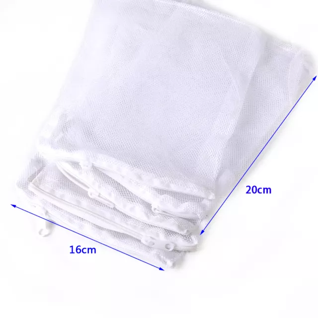 5x Aquarium Zipped Filter Media Net Bag Fish Tank Zip Up Filter Bags 20x16cm