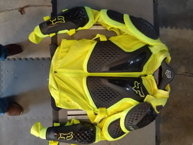 Fox Racing Flo Yellow Titan Sport Jacket Motocross Armor Size L