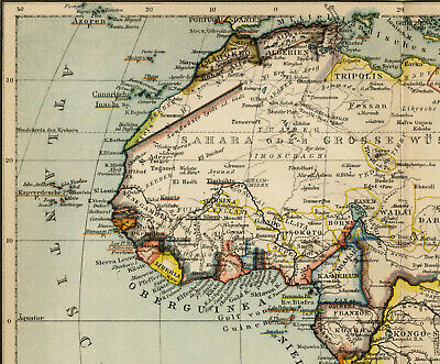 Original Litho-Landkarte von 1897 Afrika Div. Kolonien + Schutzgebiete old map 2