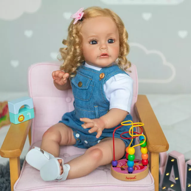 60cm Reborn Baby Dolls Realistic Toddler Girl Doll Soft Cloth Body Silicone Gift