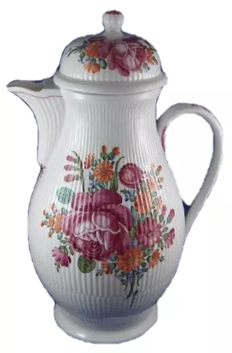 Antik 1800 Rauenstein Porzellan Blumenmuster Groß Coffee Pot Kanne Deutsch