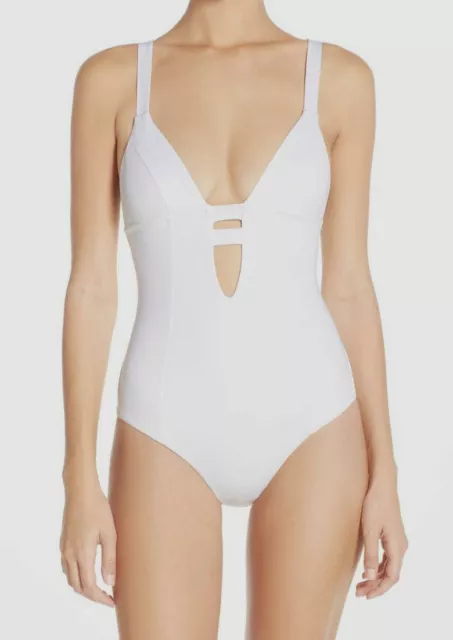 $180 Vitamin A Women's White Neutra One-Piece Swimwear Size L