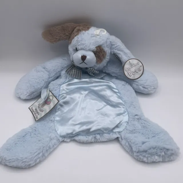 Bearington Baby Blue WAGGLES Dog PACIFIER PET Security Blankie Lovey w Storage