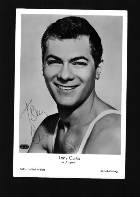 Tony Curtis - Original Autogramm - Signierte Postkarte - 50-Er Jahre