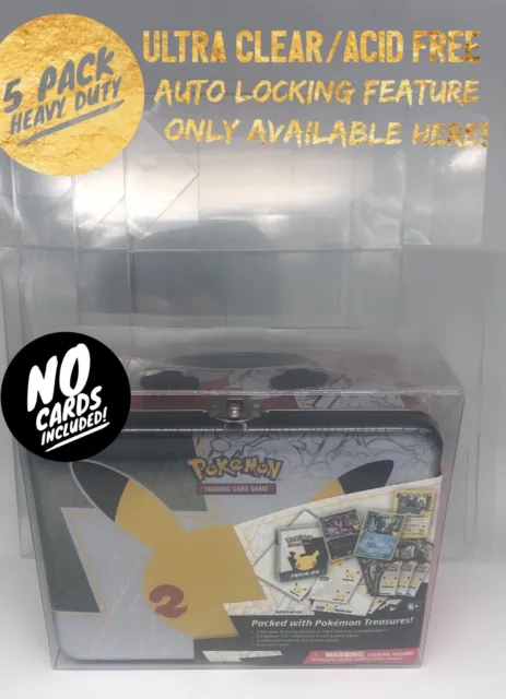 🔥🔥 PVC Pokemon Collector Chest Tin Lunch Box Plastic Protector Case 5 pack🔥🔥