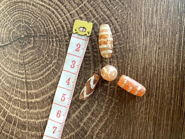Ancient Antique Burmese Pyu Carnelian Beads - 4 Pieces - #307 3