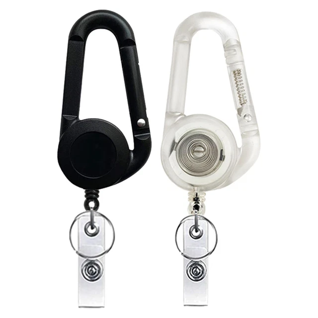 Retractable Keyring Key Chain ID Badge Holder Extendable Rope Clip