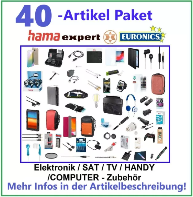 40 Artikel Mix Paket - Neuware - A-Ware - Elektroartikel - Zubehör - Restposten