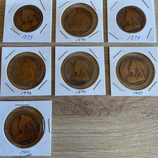 Queen Victoria One Penny Coins Dated 1895-1901 Choose Year 2