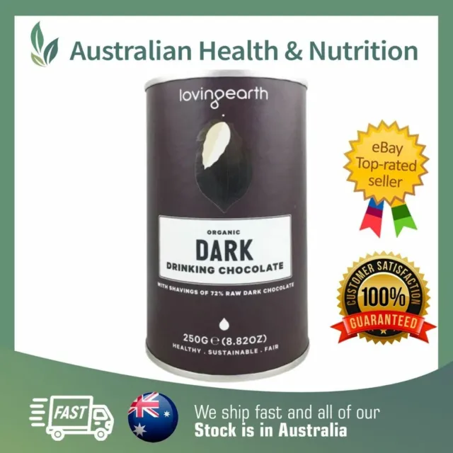 Loving Earth Raw Organic Dark Drinking Chocolate 250Gm + Free Post & Sample