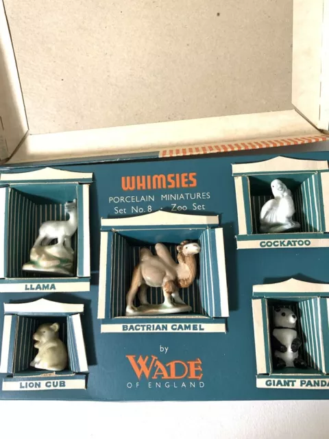 Wade Whimsies Zoo Set No. 8 Boxed Complete Porcelain Miniatures VGC Rare