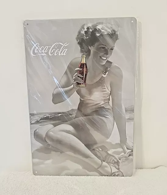 Coca-Cola Tin Sign Coke At The Beach New Sealed