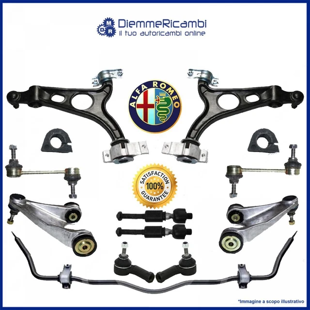 Kit Bracci Sospensione Anteriori Rinforzati Per Alfa Romeo 147, 156, GT - 8 Pezzi Completo