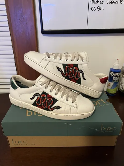 Gucci Ace Embroidered Snake Sneakers