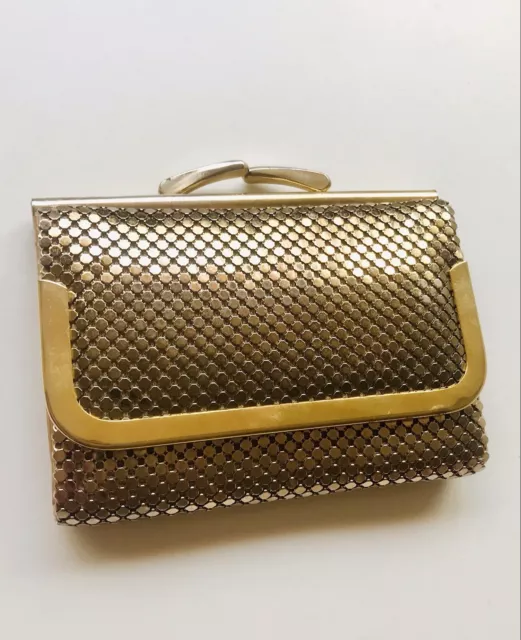 Vintage Retro Glomesh Gold Tri Fold Wallet/Purse