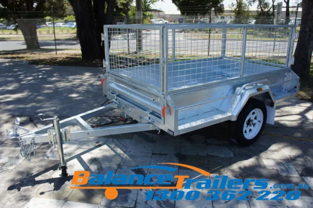 7x4 Hot Dip Galvanised Fully Welded Tipper Box Trailer With 600mm Removable Cage