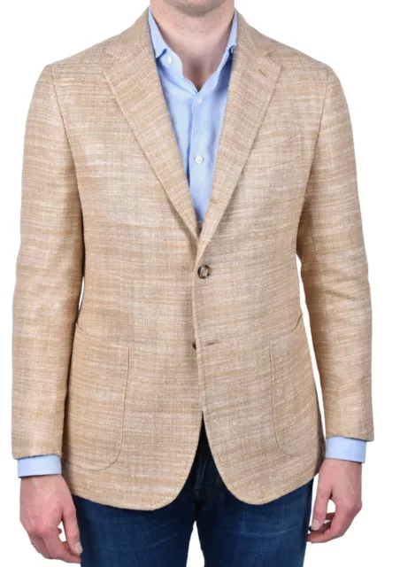 STILE LATINO blazer fait main US 38 EU 48 soie coton beige Vincenzo Attolini 2