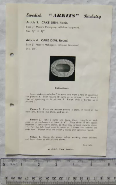 Vintage Broschüre: Schwedischer Arkitenkorb - Kuchenschale 3 & 4
