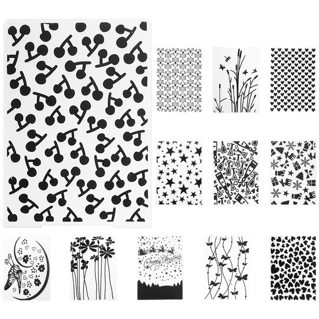 12 piezas Máquina de plantillas Plantilla de estampado Bump Plantilla de flores Única