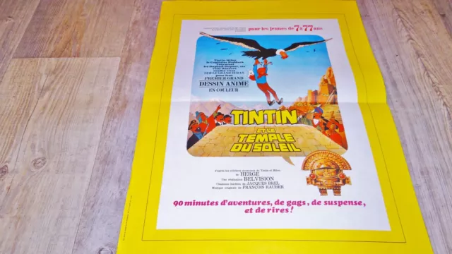 TINTIN et le temple du soleil !  affiche cinema animation , bd dessin