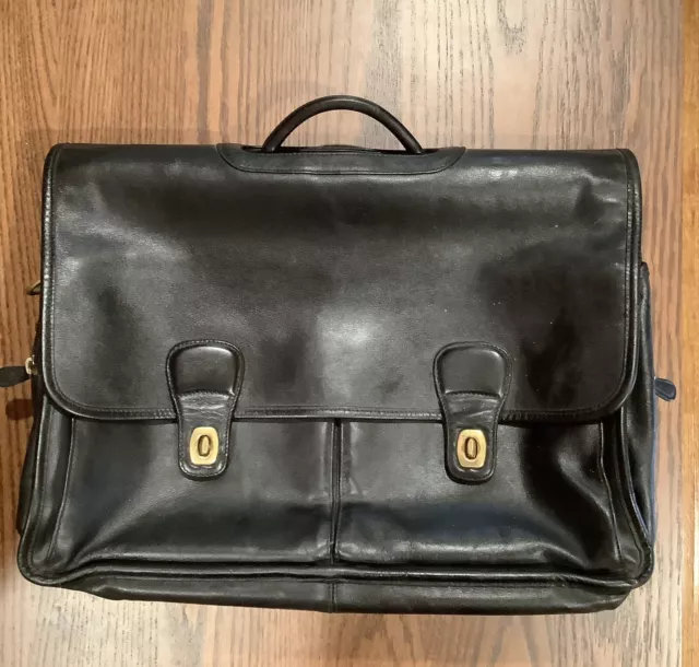 COACH THOMPSON Executive Black Leather Laptop Men's Briefcase $55.00 ...