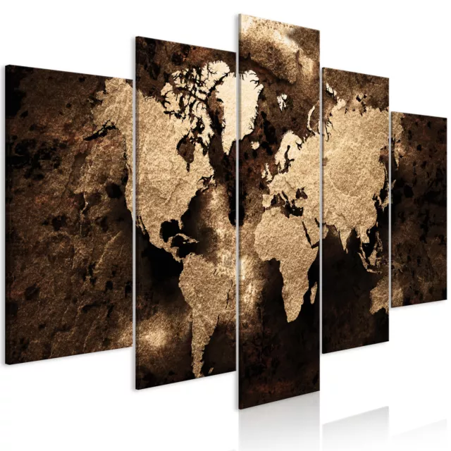 MAPPA DEL MONDO Quadro su Tela TNT Stampe Immagini Murale k-A-0482-b-m