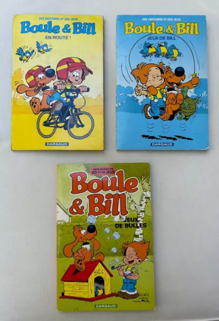 3 Livres Boule Et Bill / Jeux De Bill, De Bulles, En Route / Dargaud Happy Meal