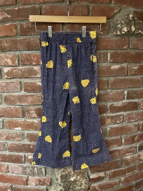 Vintage Kids Side Zip Bell Bottoms Patchwork Barn Pants