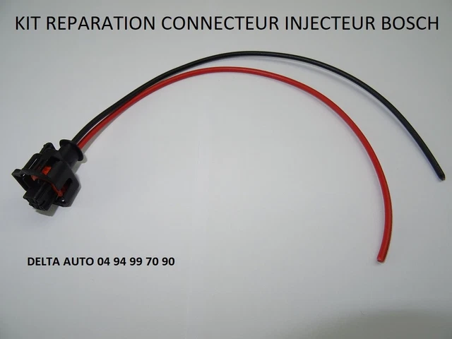 Connecteur électrique 2 Fils (fiche Prise) Pour Injecteur Diesel - Compatible Delphi, Bosch, Citroën (réf. 2212) - NEUF En Emballage