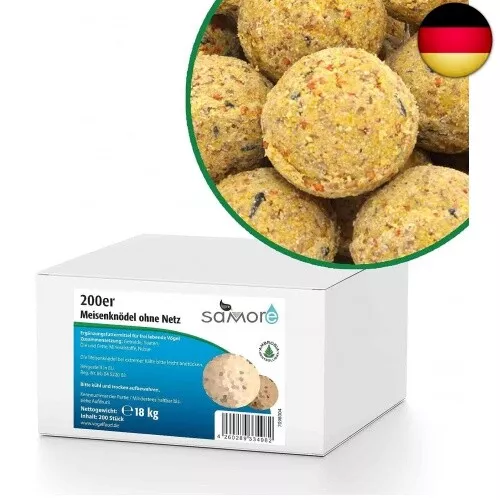 200 Stück (a 90g = 18 kg) Meisenknödel ohne Netz Vogelfutter Wildvogelfutter M