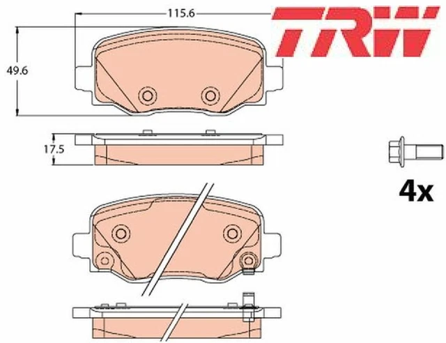 TRW GDB2116 Bremsbelagsatz für Scheibenbremse Bremsbelagsatz Bremsbeläge