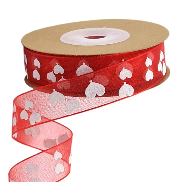DIY Gift Wrapping Ribbon Valentine Packing Rope Heart Printed
