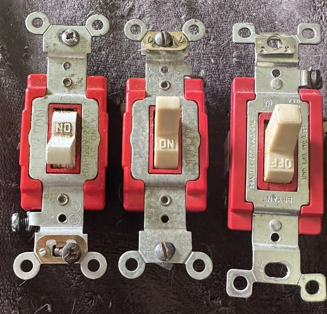 2 Leviton, 1  Eagle brand 20A double pole commercial switch (3 switches total)