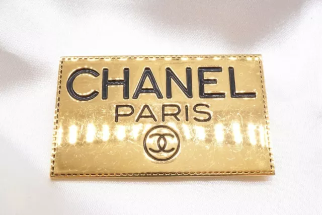 CHANEL Vintage Spilla Logo Piastra Cocco Mark Cc Accessori Oro 7637h