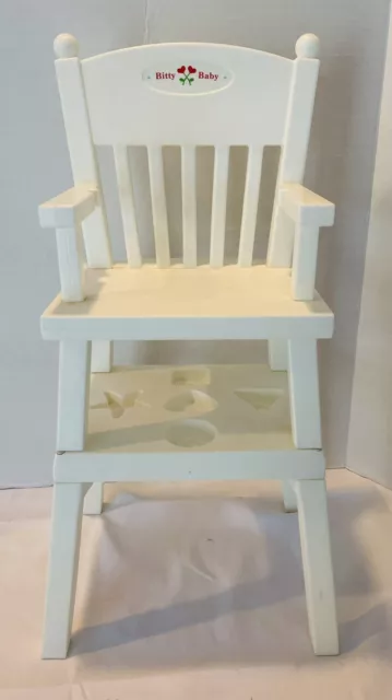 American Girl Bitty Baby Twins Doll High Chair Table White Plastic American Girl Bitty Baby Twins Doll High Chair Table White Plastic