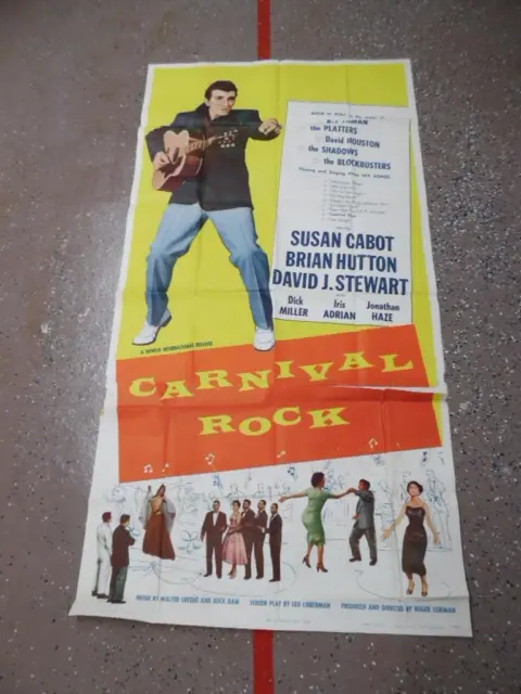 1957 CARNVAL ROCK 3-Sheet Movie Poster Roger Corman Rockabilly Vintage Original