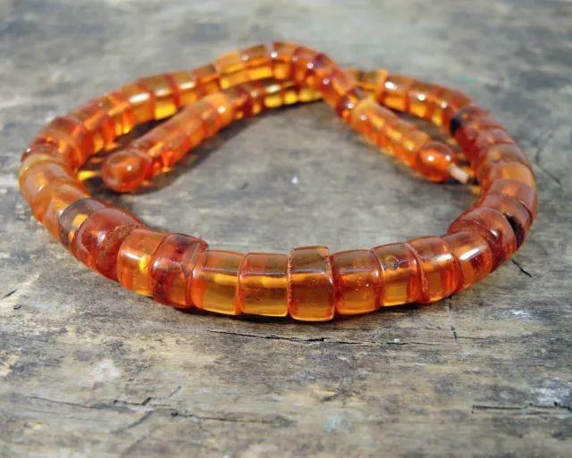 Large beaded amber necklace - Baltic amber big necklace - Retro Soviet jewelry