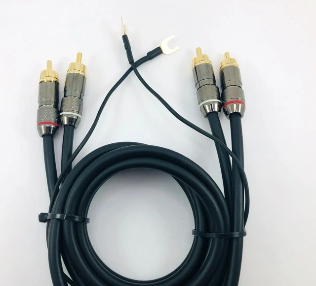TECHNICS SL 1200 MK2 MK3 M3D MK5 MK6 Câble Rca Phono 130 CM Soudé PCB