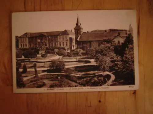 carte postale ancienne guéret (creuse) le jardin public