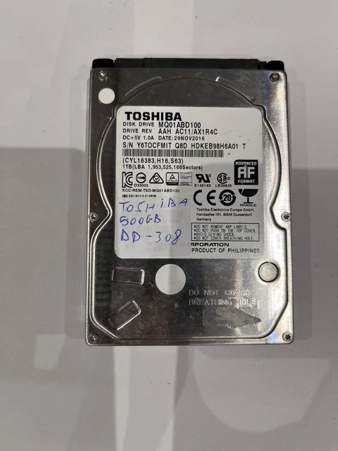 Disque Dur Interne Toshiba 1 To 2,5″ – SATA III – Modèle MQ01ABD100 – Occasion