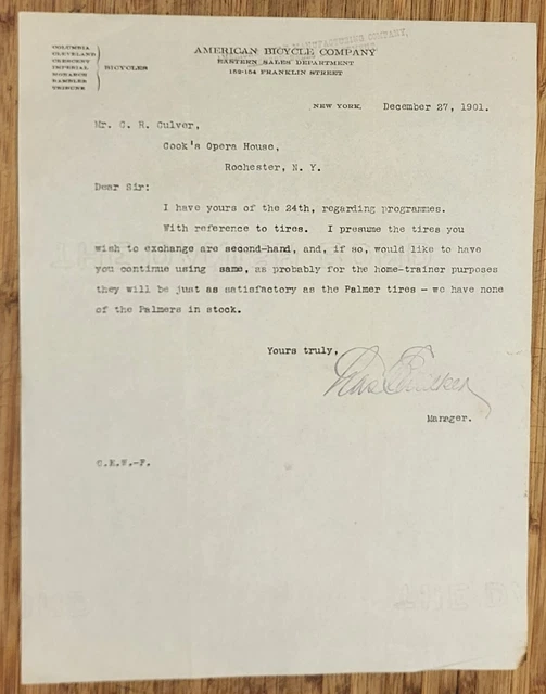 1901 Letterhead New York City American Bicycle Company 4