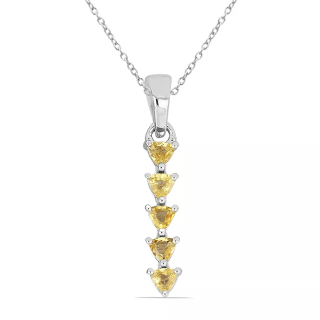 Noble 1,0 Carat Citrine Pendentif 925 Collier en Argent Sterling Citrinanhänger